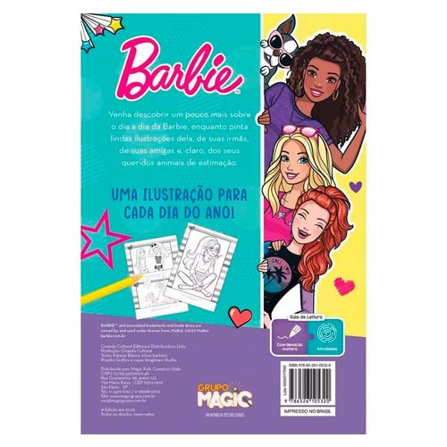 Livro 365 Desenhos P/ Colorir Barbie Magic Kids