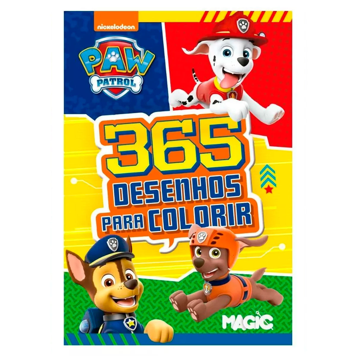 Livro Infantil Colorir Patrulha Canina com Canetinha e Adesivo - Magic Kids