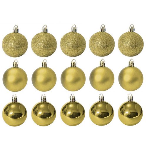 Bolas Natalinas Mistas 15 Peças 3cm em Plástico Rio Master