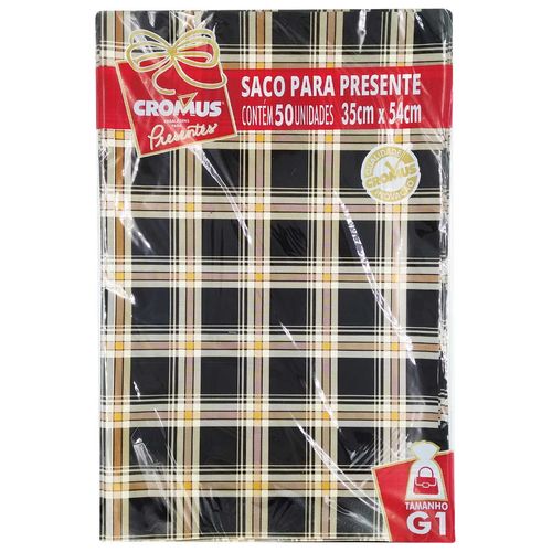 Saco de Presente 50 Peças 35x54cm em Plástico Cromus
