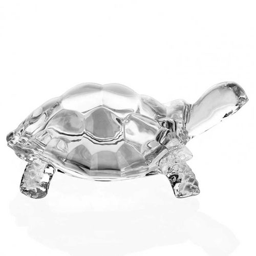Tartaruga Decorativa 18x15cm em Vidro Milk