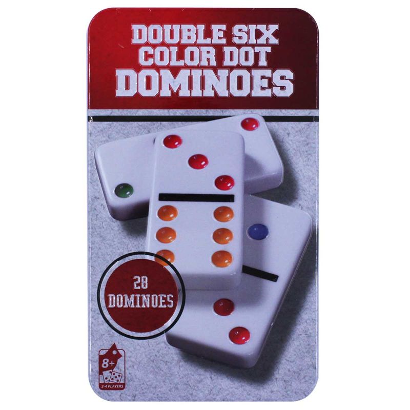 Jogo De Dominó 28 Peças No Estojo Doble Six 5mm Wellmix - Branco