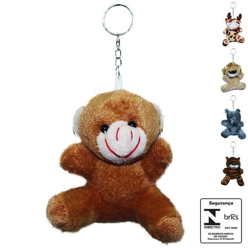 Chaveiro De Pelúcia Animais 10cm  F. Emy Decorações