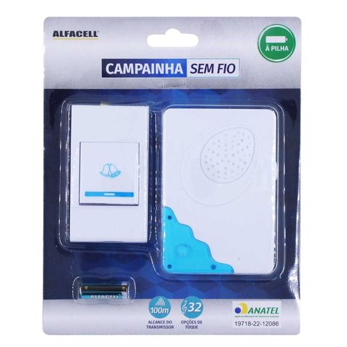 Campainha Sem Fio 32 Toques em Plástico Alfacell