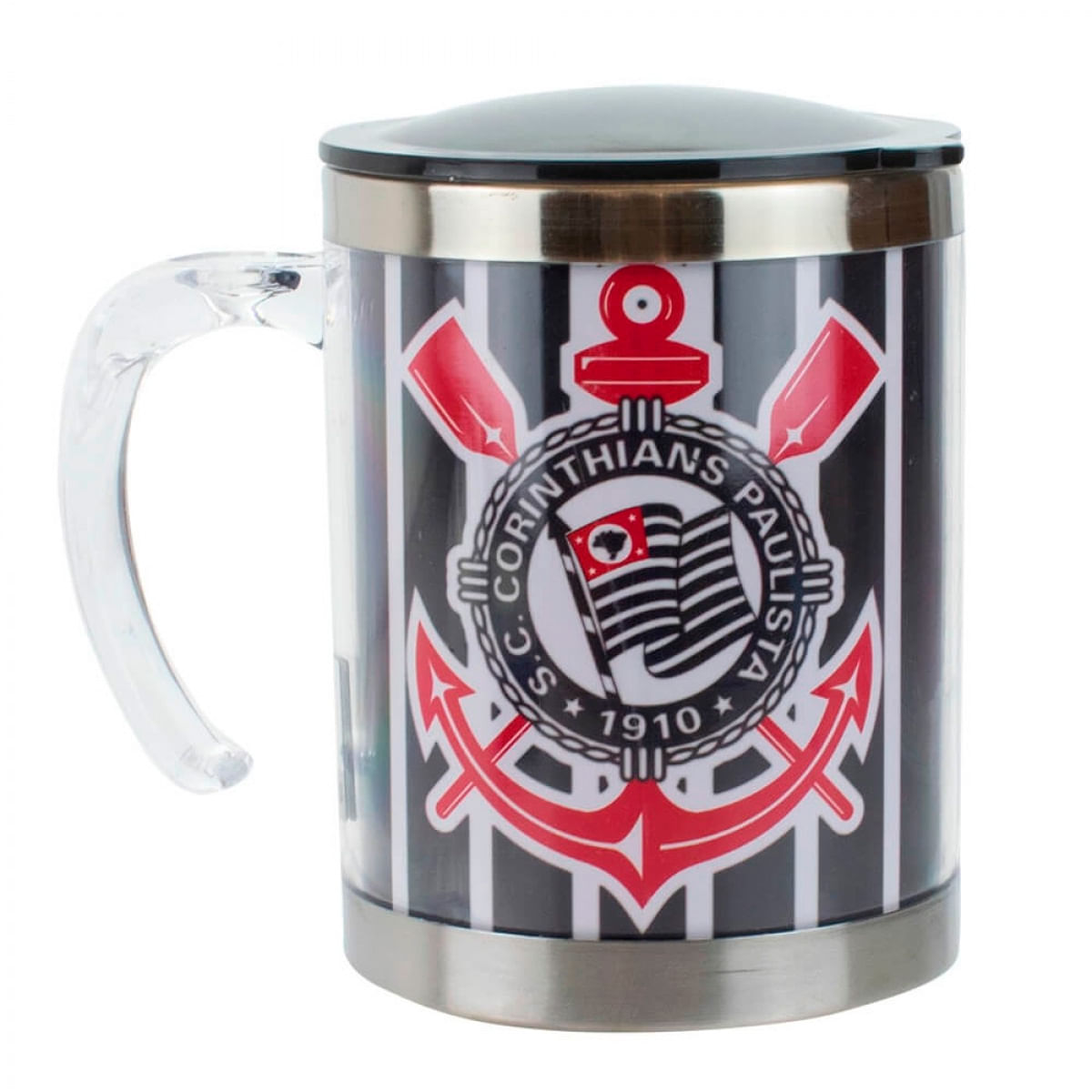 Caneca Térmica Corinthians 450ml em Plástico Mileno