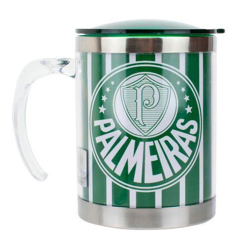 Caneca Térmica Palmeiras 450ml em Plástico Mileno