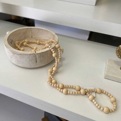Colar de Mesa Decorativo 90cm em Madeira Mart Moas