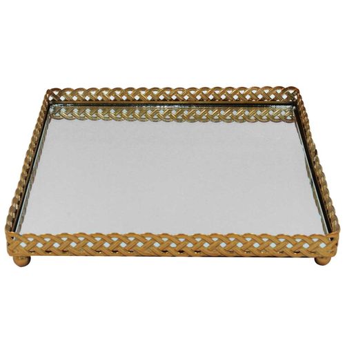 Bandeja Decorativa Espelhada 17,5cm em Metal Y888