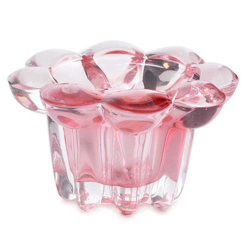 Castiçal Flor Decorativo 8x5cm em Vidro Fartex