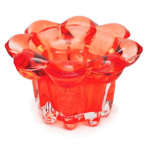 Castiçal Flor Decorativo 8x5cm em Vidro Fartex