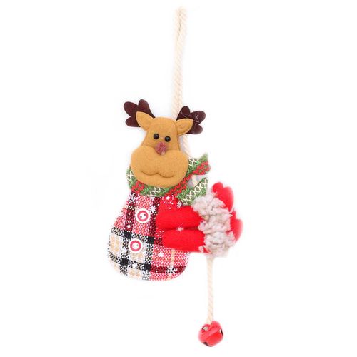 Enfeite P/ Árvore Boneco Natalino Xadrez 10x22cm em Poliéster Fartex