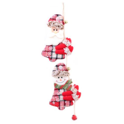 Decoração de Natal Boneco C/ Guizo Duplo 10x8cm em Poliéster Fartex