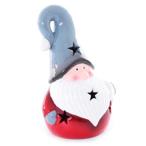 Enfeite Natalino Star C/ Luzes 15x8cm em Cerâmica Fartex