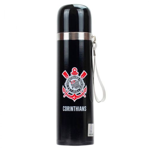 Garrafa Térmica Corinthians 500ml em Aço Inox Mileno
