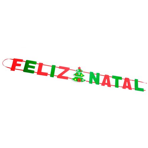 Faixa Feliz Natal Decorativa 125cm em Feltro Multiart