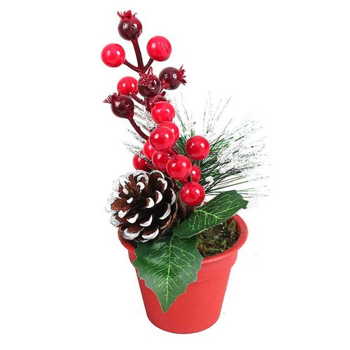 Enfeite Flor Natalina Decorativa 20,5x8cm em Plástico Multiart