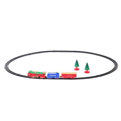 Trem Locomotiva Natalina 17 Peças 67x85cm em Plástico Fartex