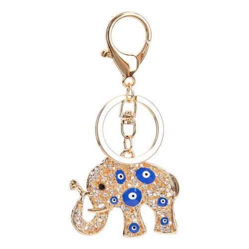 Chaveiro Elefante Olho Grego 10cm em Metal Youbai