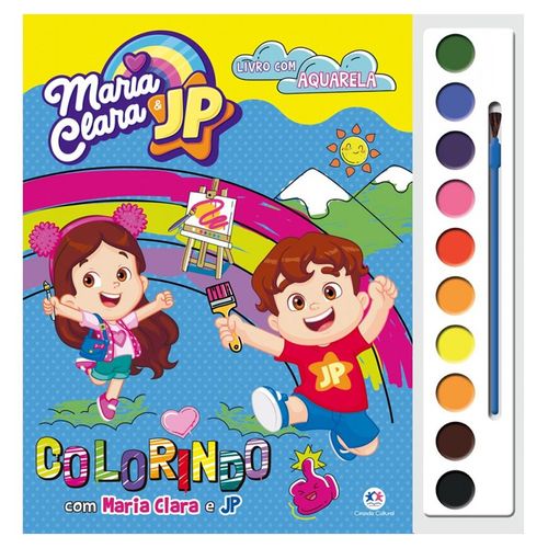 Livro P/ Colorir Aquarela Maria Clara & JP 27x28cm em Papel Magic Kids