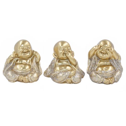 Buda Decorativo C/ 3 Peças 4x4,5cm em Resina Youbai