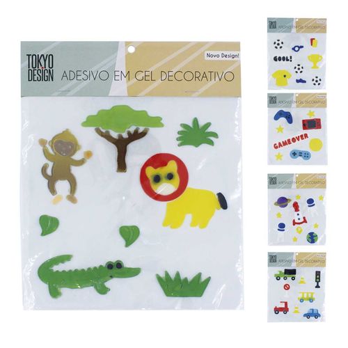 Adesivos em Gel Decorativo 20x20cm em Borracha Termoplástica Tokyo Design