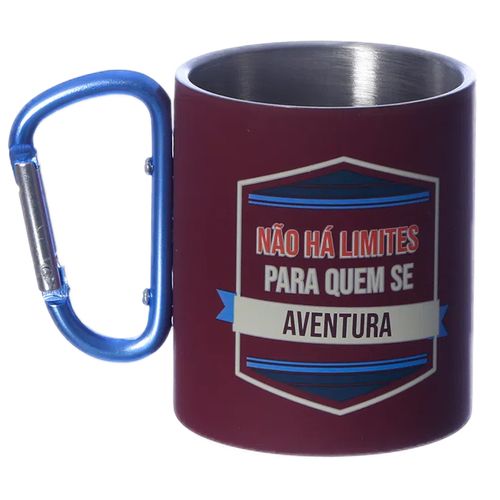 Caneca Não Há Limites 300ml C/ Mosquetão em Aço Inox Zona Criativa