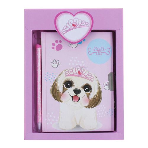 Diário Cachorro C/ Caneta 15,2x10,8cm em Papel Sanxia