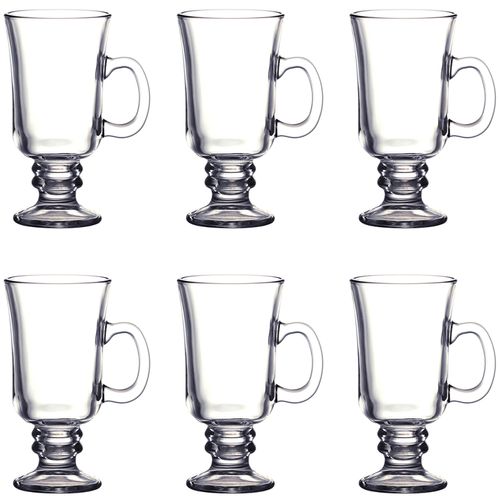 Jogo de Xícaras Irish Coffee 6 Peças 230ml em Vidro Dynasty