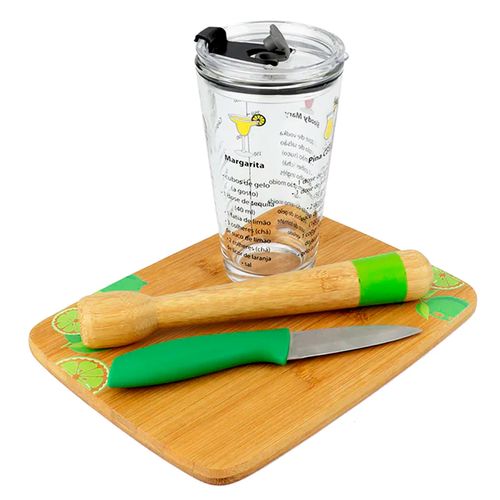 Kit Caipirinha 4 Peças 455ml em Vidro Fullfit
