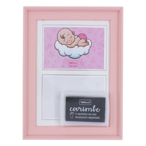 Porta Retrato Decorativo C/ Carimbo 10x15cm em Plástico Wellmix