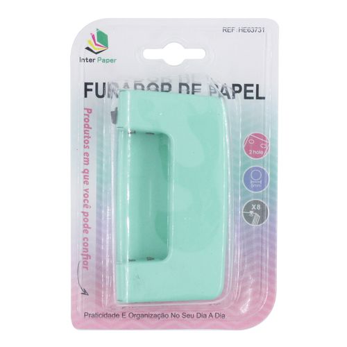 Furador de Papel 10x5cm em Metal Interponte