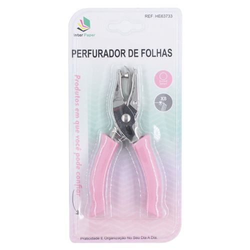 Perfurador de Folhas 13,5cm em Metal Interponte