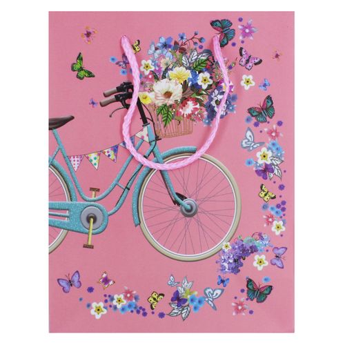 Sacola P/ Presente Bicicleta 26x32cm em Papel JML