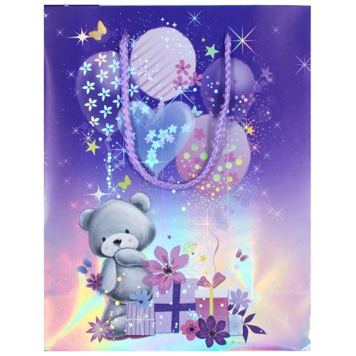 Sacola P/ Presente Urso 18x23cm em Papel JML