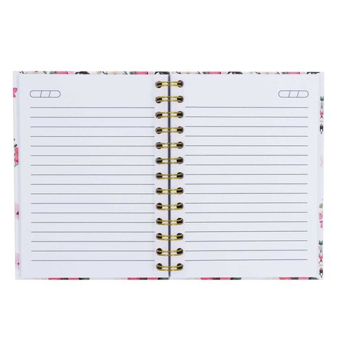 Caderno de Anotação Flores 18x13cm em Papel Sanxia