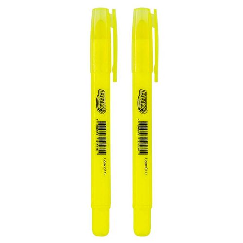 Caneta marca texto amarela 2 peças BRW BRW
