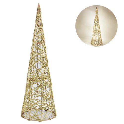 Arvore Natalina Decorativa C/ LED 40cm em Metal e Poliéster Mabruk