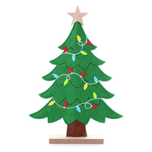 Mini Arvore Natalina Decorativa 28x5x40cm em Feltro Fartex