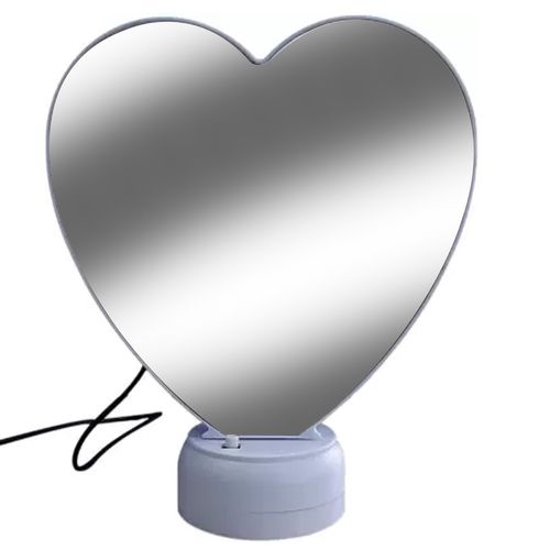 Espelho de Mesa Mágico Coração LED 23x19cm em Plástico Imporiente