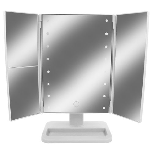 Espelho de Mesa Dobrável C/ LED 34,5x24cm em Plástico Imporiente