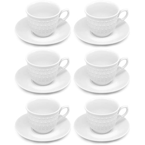 Jogo de Xícaras Anne 12 Peças 65ml em Porcelana Hauskraft