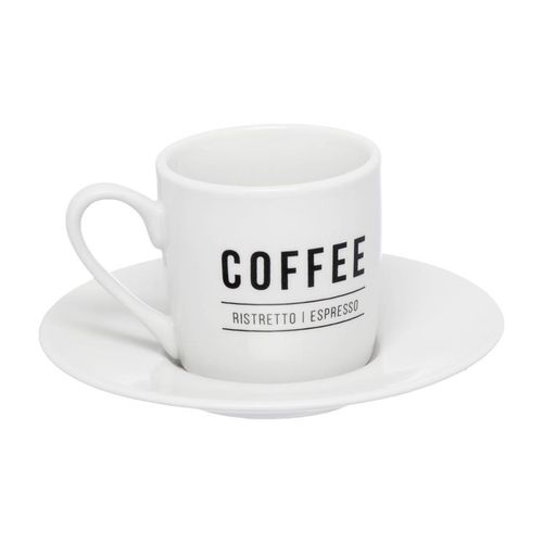 Jogo de Xícaras Manhattan 12 Peças 80ml em Porcelana Hauskraft