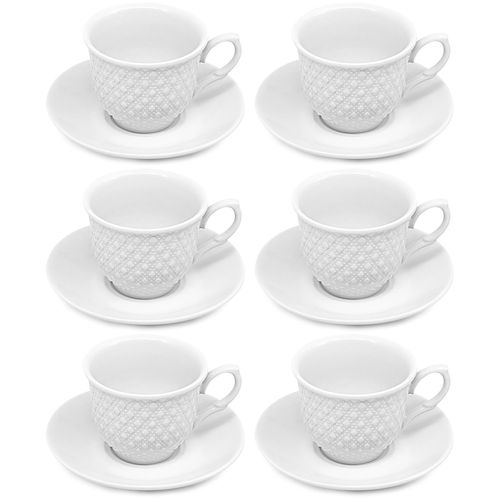 Jogo de Xícaras Wembley 12 Peças 150ml em Porcelana Hauskraft