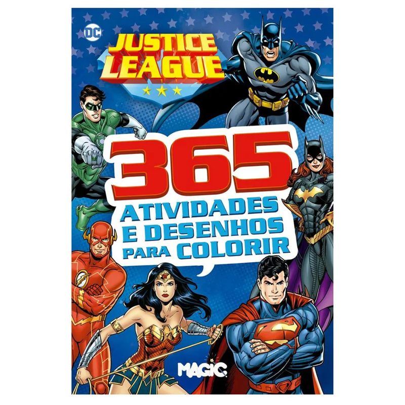 Livro 365 Atividades Liga da Justiça 23x15,5cm em Papel Magic Kids