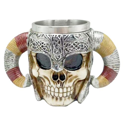 Caneca Caveira Medieval 400ml em Resina Livon