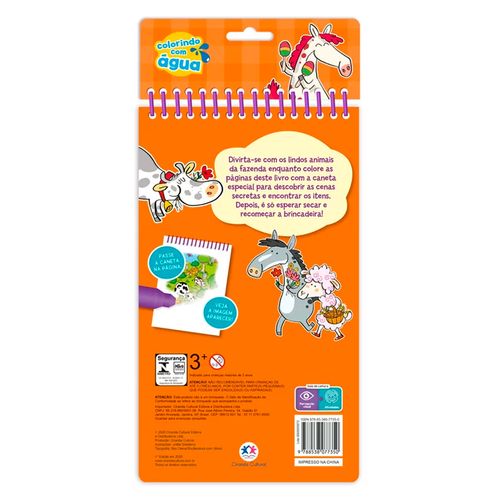 Livro Aquabook Animais da Fazenda 23x13,7cm em Papel Magic Kids