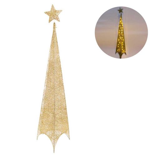 Arvore Natalina Estrela C/ Led Aramada 125x30cm em Metal Bela Flor