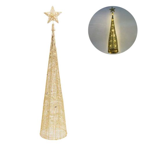 Arvore Natalina Estrela C/ Led Aramada 80x20cm em Metal Bela Flor