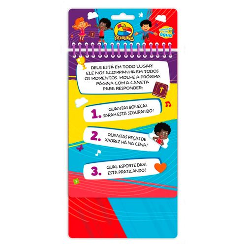 Livro Aquabook 3 Palavrinhas Deus é Nosso Amigo 23x13,7cm em Papel Magic Kids