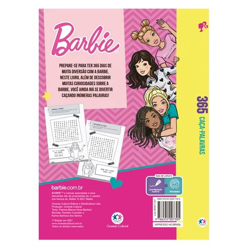 Livro Barbie 365 Caça Palavras 23x15,5cm em Papel Magic Kids